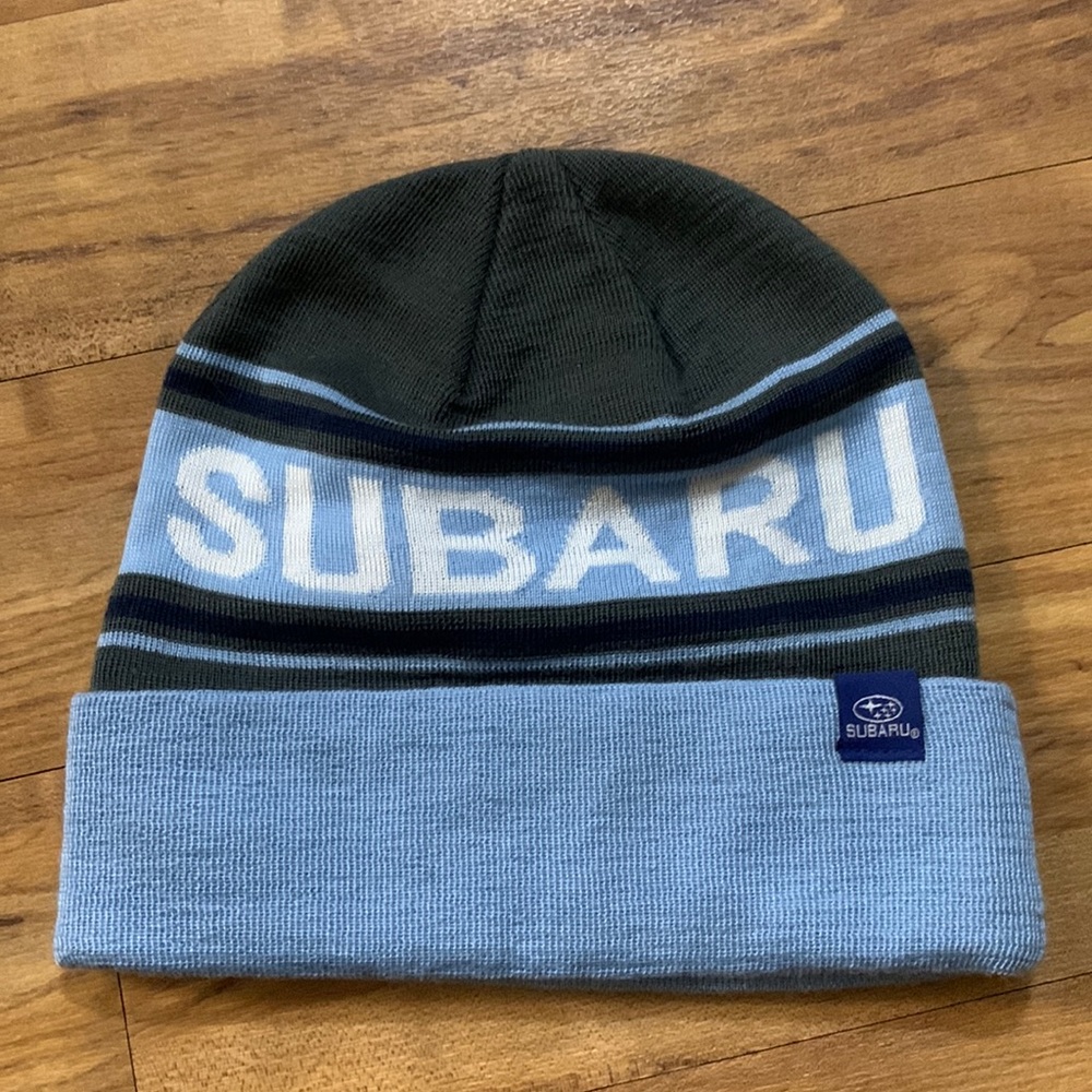 Like new blue Subaru beanie